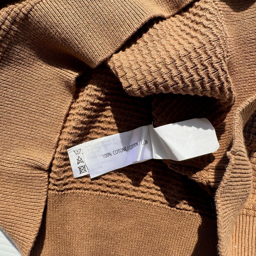 Dan John Textured Knit Long Sleeve Shirt Carmel Brown Men's XL Old Money Euro - Picture 12 of 15